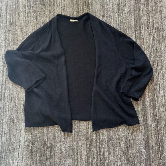 Eileen Fisher Black Open Cardigan Sweater, Size 2X - Picture 2 of 6